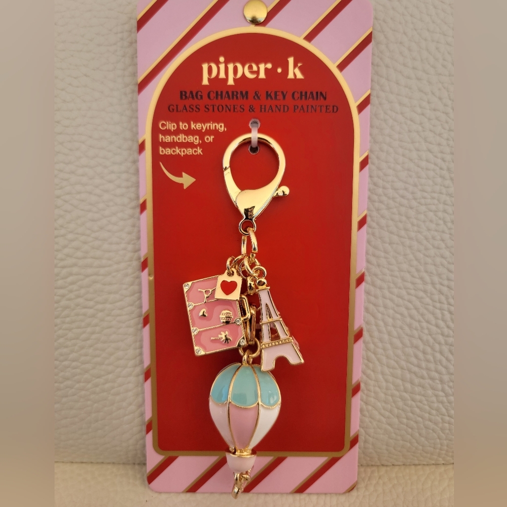 Pink and Gold Hot Air Balloon Pendant - Picture 2 of 3
